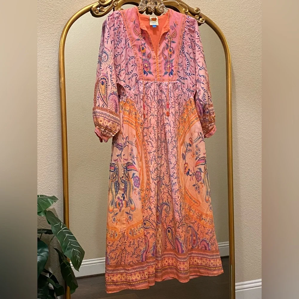 FARM Rio Pink and Orange Maxi Dress - Picture 2 of 14